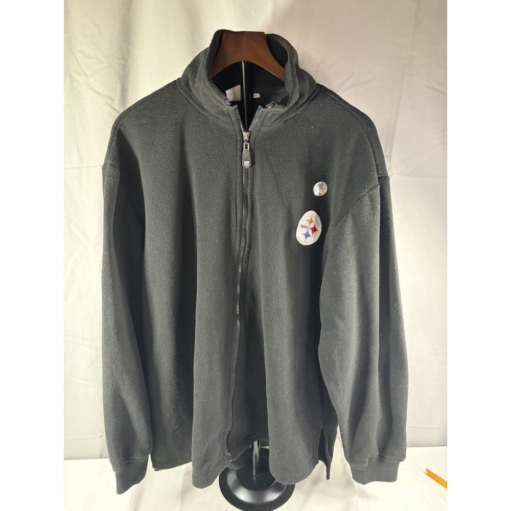 Pittsburgh Steelers Jacket Mens XL Black NFL Fleece Full Zip Sports Illustrated